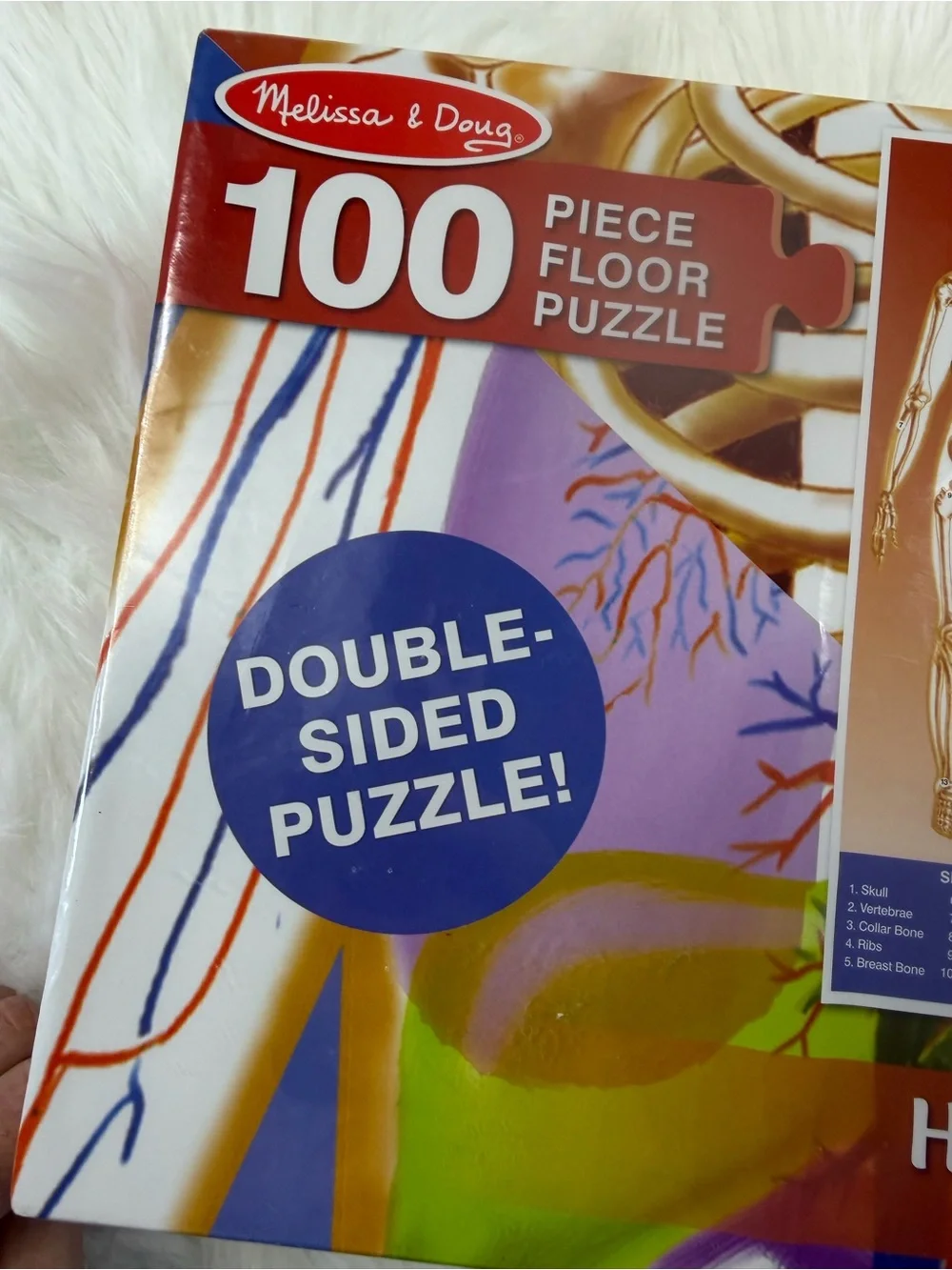 NIB Melissa & Doug Human Anatomy 100 Piece Double Sided Floor Puzzle 4 Ft Age 8+